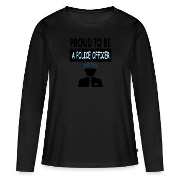 Je suis un policier Cadeau de poste de police - T-shirt manches longues Premium bio Femme - noir - Devant - Julia (174cm)