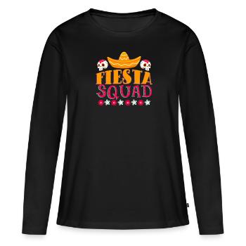 Escouade Fiesta - T-shirt manches longues Premium bio Femme - noir - Devant - Julia (174cm)