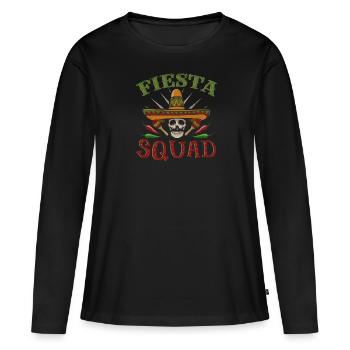 Escouade Fiesta - T-shirt manches longues Premium bio Femme - noir - Devant - Julia (174cm)