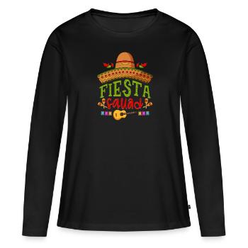 Escouade Fiesta - T-shirt manches longues Premium bio Femme - noir - Devant - Julia (174cm)