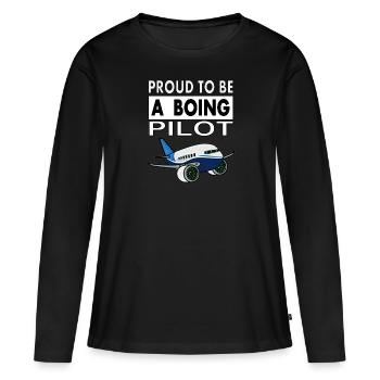 Pilot Flugzeug fliegen Jet Piloten Geschenk - Frauen Premium Bio Langarmshirt - Schwarz - Vorne - Julia (174cm)