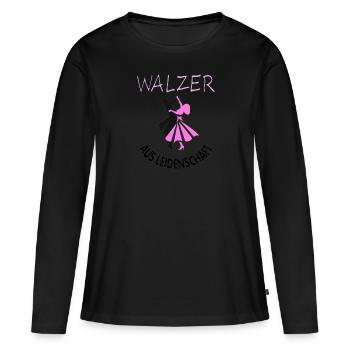 Passionné Valse Danseur Danse Couple Cadeau - T-shirt manches longues Premium bio Femme - noir - Devant - Julia (174cm)