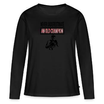 Champion de boxe knock out punch knock out cadeau knock out - T-shirt manches longues Premium bio Femme - noir - Devant - Julia (174cm)