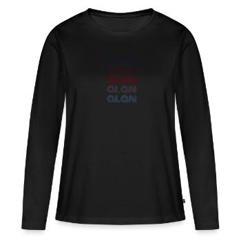 70s Retro Nom Vintage Personnalisé Alan - T-shirt manches longues Premium bio Femme - noir - Devant - Julia (174cm)