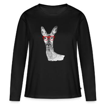 Rogen - Frauen Premium Bio Langarmshirt - Schwarz - Vorne - Julia (174cm)