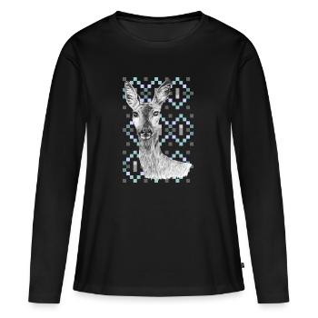 Rogen - Frauen Premium Bio Langarmshirt - Schwarz - Vorne - Julia (174cm)