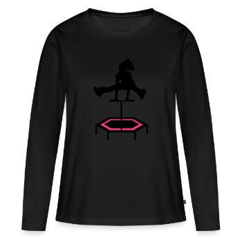 jumping trampoline girl jump jump gift - Women's Premium Organic Long Sleeve Shirt - black - Front - Julia (174cm)