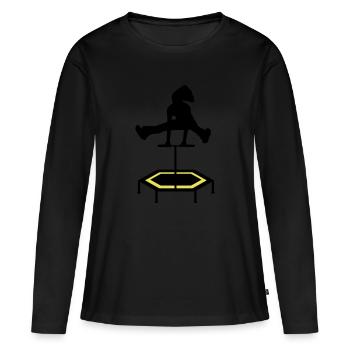 jumping trampolin girl jumpen jump Geschenk - Frauen Premium Bio Langarmshirt - Schwarz - Vorne - Julia (174cm)