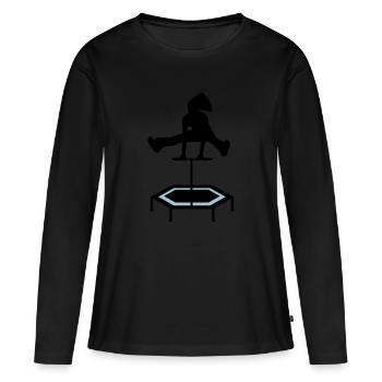 jumping trampolin girl jumpen jump Geschenk - Frauen Premium Bio Langarmshirt - Schwarz - Vorne - Julia (174cm)