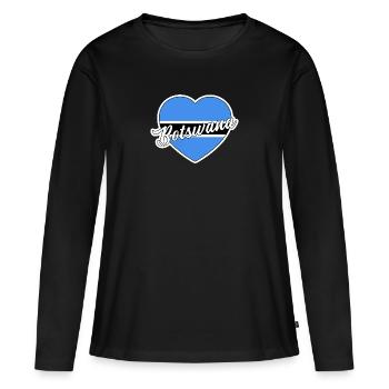 Botswana - Frauen Premium Bio Langarmshirt - Schwarz - Vorne - Julia (174cm)