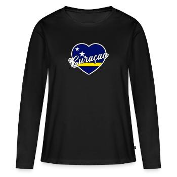 Curaçao - T-shirt manches longues Premium bio Femme - noir - Devant - Julia (174cm)