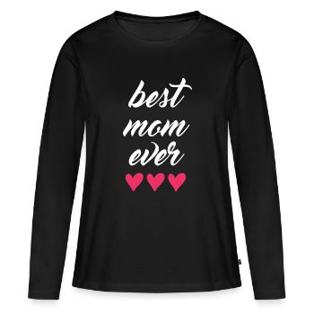 Beste Mutter aller Zeiten - Frauen Premium Bio Langarmshirt - Schwarz - Vorne - Julia (174cm)