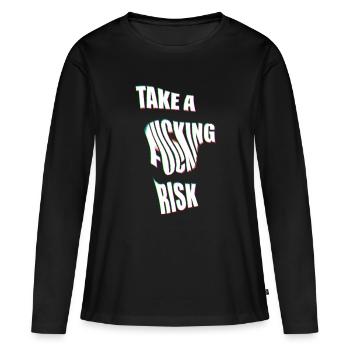 Prenez un risque - T-shirt manches longues Premium bio Femme - noir - Devant - Julia (174cm)