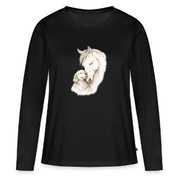Gentle Souls - Women's Premium Organic Long Sleeve Shirt - black - Front - Julia (174cm)