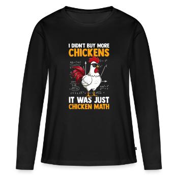 Farmer Rooster Flock Poultry Math Chicken - Frauen Premium Bio Langarmshirt - Schwarz - Vorne - Julia (174cm)