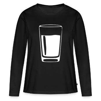 Bar de boissons en verre cadeau gastronomique - T-shirt manches longues Premium bio Femme - noir - Devant - Julia (174cm)