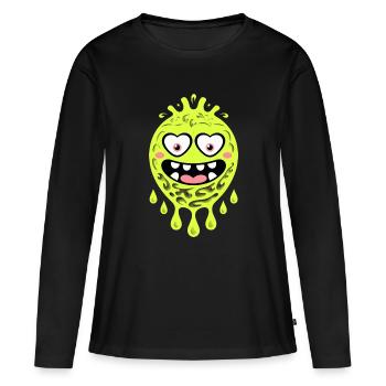 Funny scary monster with heart eyes - Women's Premium Organic Long Sleeve Shirt - black - Front - Julia (174cm)