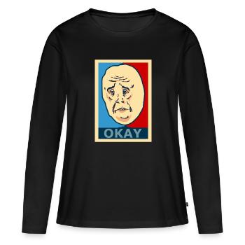 Okay Visage - T-shirt manches longues Premium bio Femme - noir - Devant - Julia (174cm)