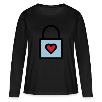 Padlock, love lock - Women's Premium Organic Long Sleeve Shirt - black - Front - Julia (174cm)