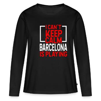 Barcelone - T-shirt manches longues Premium bio Femme - noir - Devant - Julia (174cm)