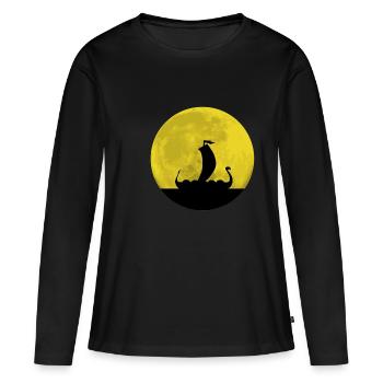 Suède - T-shirt manches longues Premium bio Femme - noir - Devant - Julia (174cm)