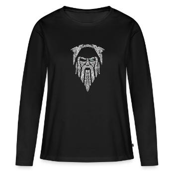 Odin Walhalla nordische Mythologie Wikinger - Frauen Premium Bio Langarmshirt - Schwarz - Vorne - Julia (174cm)