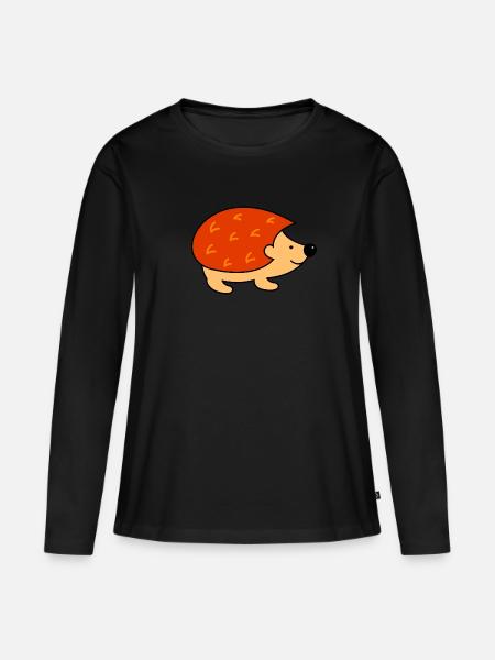 Kleiner Igel für Kinder Frauen Männer Igelbaby - Frauen Premium Bio Langarmshirt - Schwarz