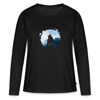 Wolf Homme Silhouette animalière Owo Germanen - T-shirt manches longues Premium bio Femme - noir - Devant - Julia (174cm)