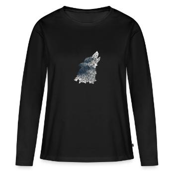 Wolf Homme Silhouette animalière Owo Germanen - T-shirt manches longues Premium bio Femme - noir - Devant - Julia (174cm)