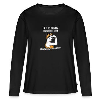 Orange Multiple Sklerose Geschenk für Mutter Mama - Frauen Premium Bio Langarmshirt - Schwarz - Vorne - Julia (174cm)