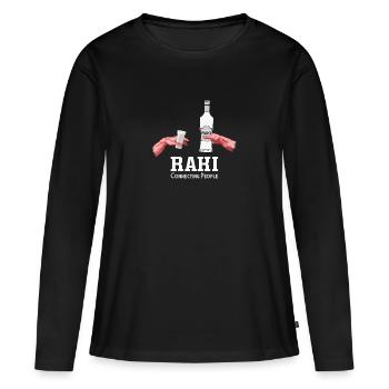 Création d’Adams - Michelangelo Raki - T-shirt manches longues Premium bio Femme - noir - Devant - Julia (174cm)