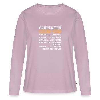 Tarif horaire Zimmermann - Zimmermann - T-shirt manches longues Premium bio Femme - rose poudré - Devant - Julia (174cm)