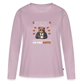 Kaffee Redet Nicht Beruf Job Spruch Filterkaffee - Frauen Premium Bio Langarmshirt - Altrosa - Vorne - Julia (174cm)