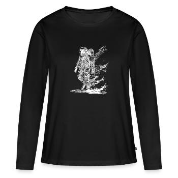 Astronaut in Solar Storm Moondust Nebula - Women's Premium Organic Long Sleeve Shirt - black - Front - Julia (174cm)