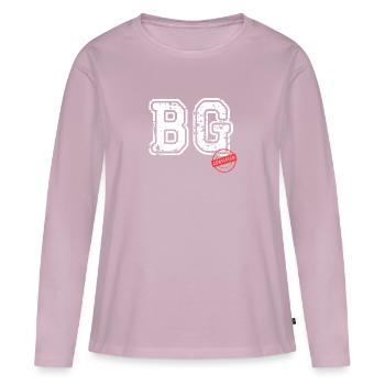 beau gosse - T-shirt manches longues Premium bio Femme - rose poudré - Devant - Julia (174cm)