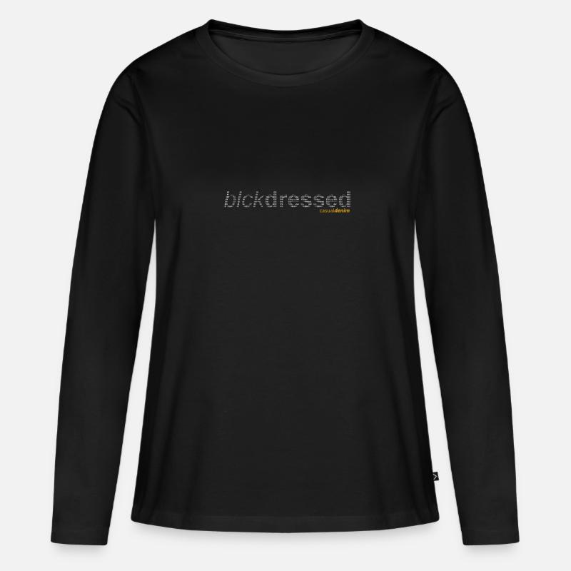 blckdressed Text in Text Design - Frauen Premium Bio Langarmshirt - Schwarz