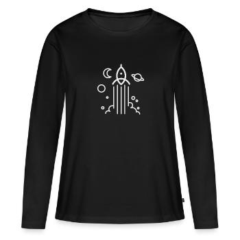 Spaceship launch - Frauen Premium Bio Langarmshirt - Schwarz - Vorne - Julia (174cm)