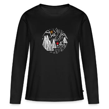 camp - T-shirt manches longues Premium bio Femme - noir - Devant - Julia (174cm)