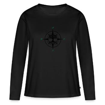 compass tree of life 02 - Women's Premium Organic Long Sleeve Shirt - black - Front - Julia (174cm)