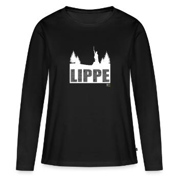 Lippe Landschaft Kreis Lippe Hermannsdenkmal - Frauen Premium Bio Langarmshirt - Schwarz - Vorne - Julia (174cm)