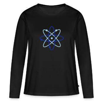 Symbole de l’atome - T-shirt manches longues Premium bio Femme - noir - Devant - Julia (174cm)