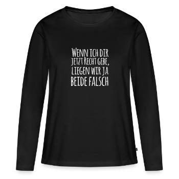 Böses Zitat - Frauen Premium Bio Langarmshirt - Schwarz - Vorne - Julia (174cm)