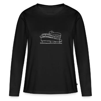 Guggenheim Museum New York - T-shirt manches longues Premium bio Femme - noir - Devant - Julia (174cm)