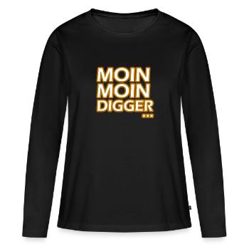 Moin Moin Digger - T-shirt manches longues Premium bio Femme - noir - Devant - Julia (174cm)