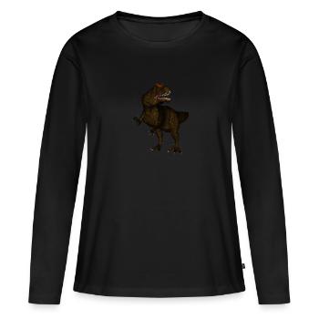 Allosaurus Dino - Frauen Premium Bio Langarmshirt - Schwarz - Vorne - Julia (174cm)
