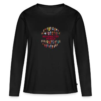 Nationalität mensch Rassismus Menschenrechte - Frauen Premium Bio Langarmshirt - Schwarz - Vorne - Julia (174cm)