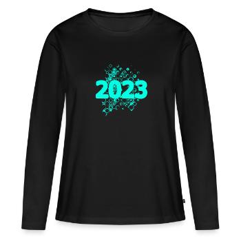 2023 - T-shirt manches longues Premium bio Femme - noir - Devant - Julia (174cm)