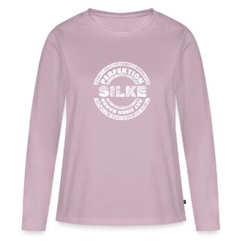 Silke Silke - Frauen Premium Bio Langarmshirt - Altrosa - Vorne - Julia (174cm)