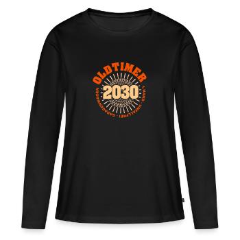 Proverbe 2030 - T-shirt manches longues Premium bio Femme - noir - Devant - Julia (174cm)
