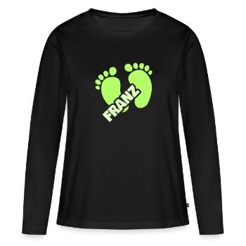 Geburt Franz - Frauen Premium Bio Langarmshirt - Schwarz - Vorne - Julia (174cm)